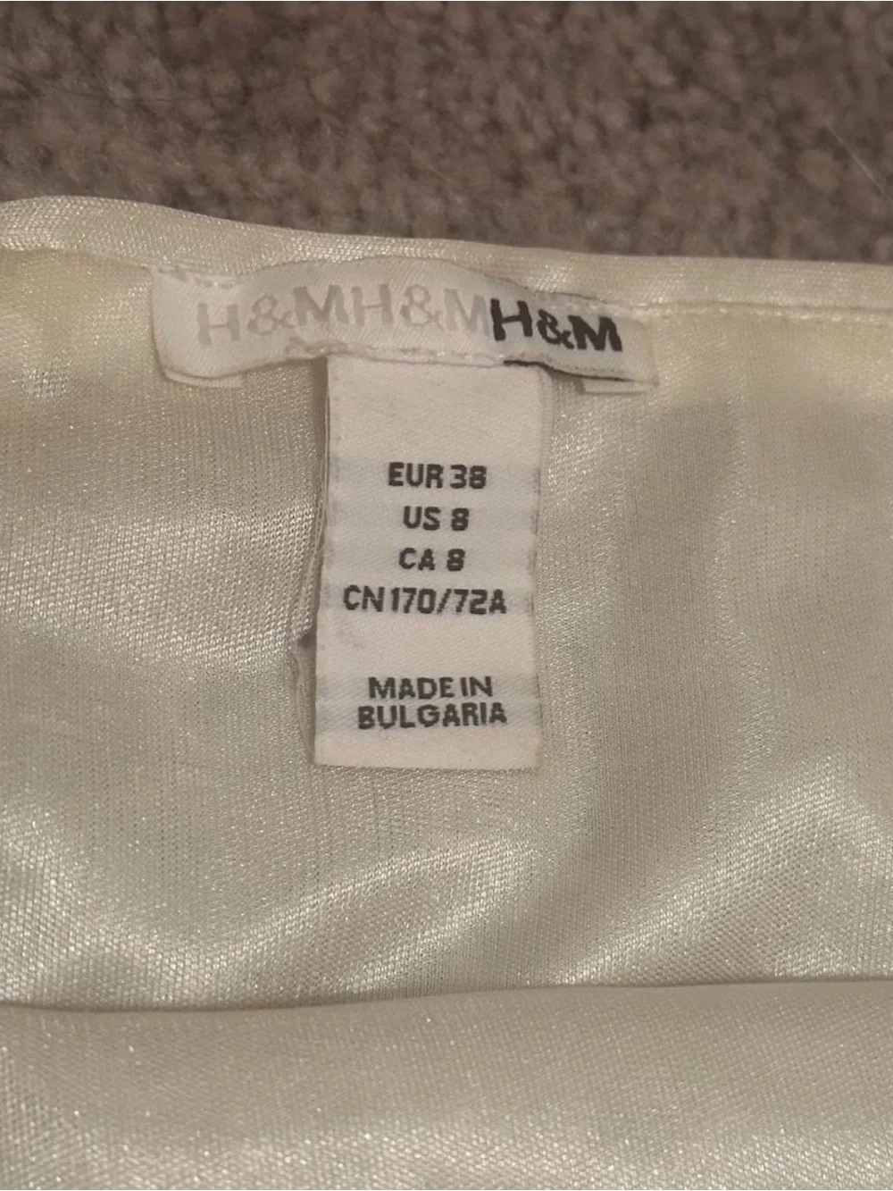 H&M Ivory Sequin Mini Skirt